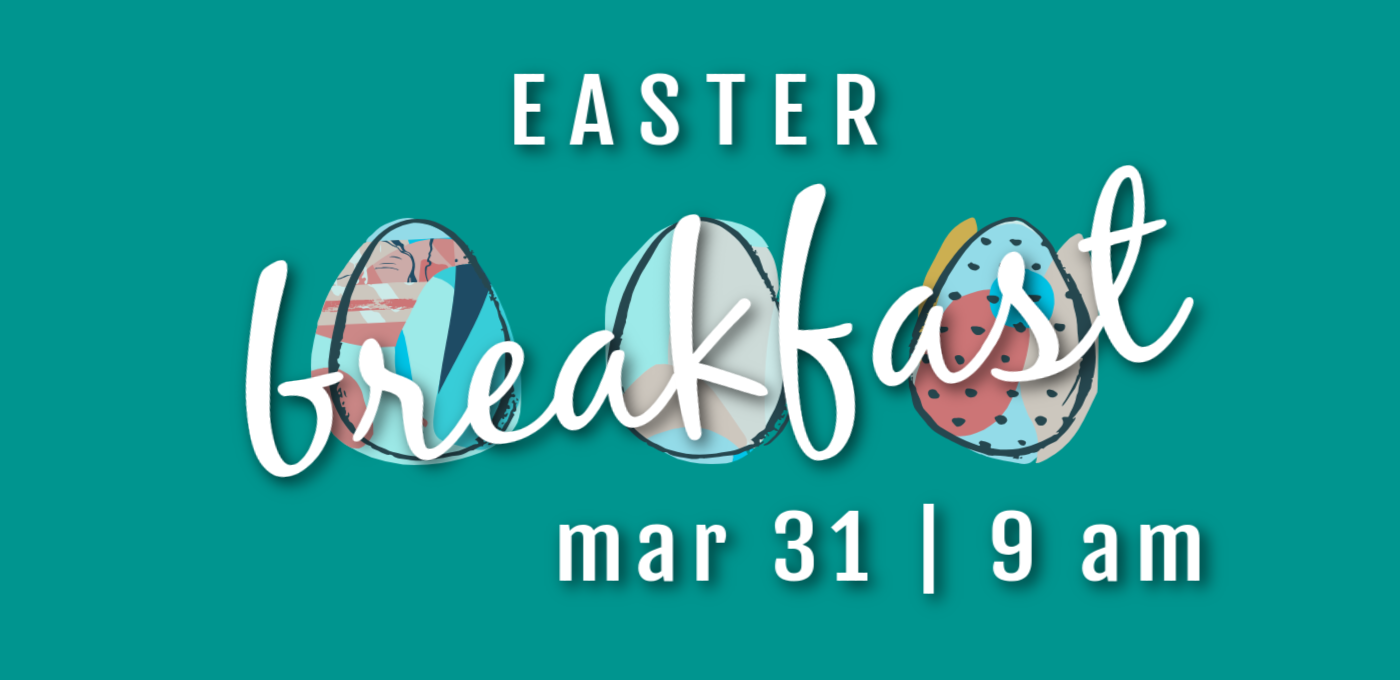teal background with 3 colourful easter eggs and white lettering